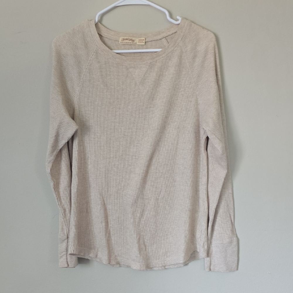 Faded Glory Beige Waffle Knit Top